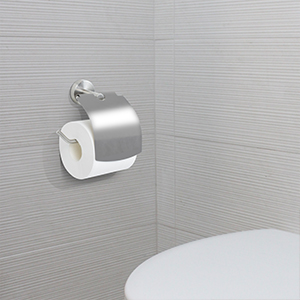 Toilet paper holder with lid