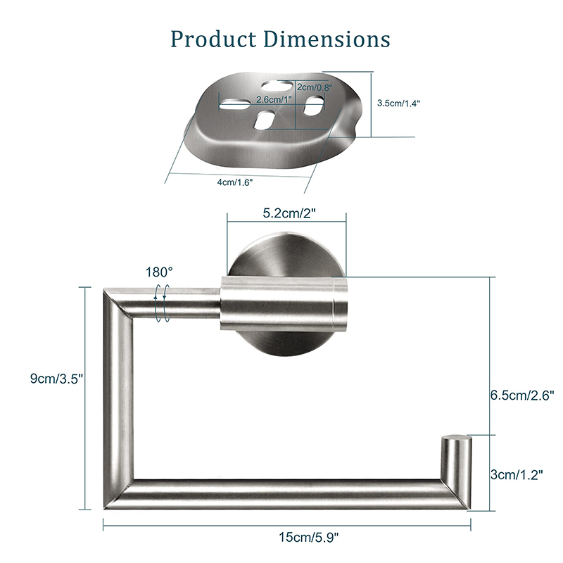 Stainless steel toilet paper holder wall-mounted