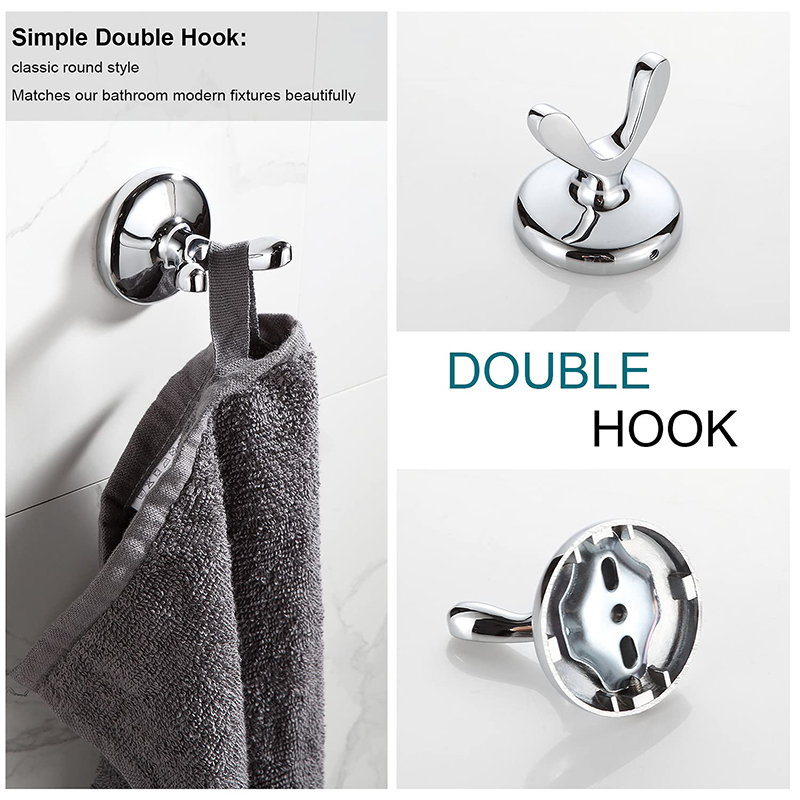 Adjustable towel bar 4-piece wall-mounted set