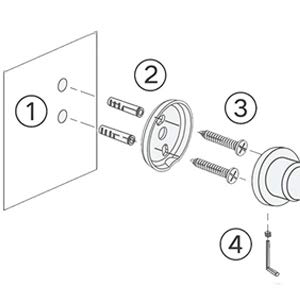 4-piece wall-mounted set