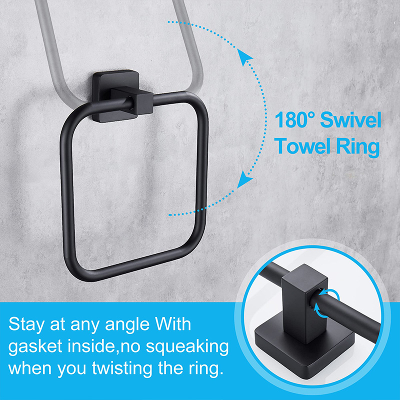 Matte black bathroom accessories adjustable towel bar