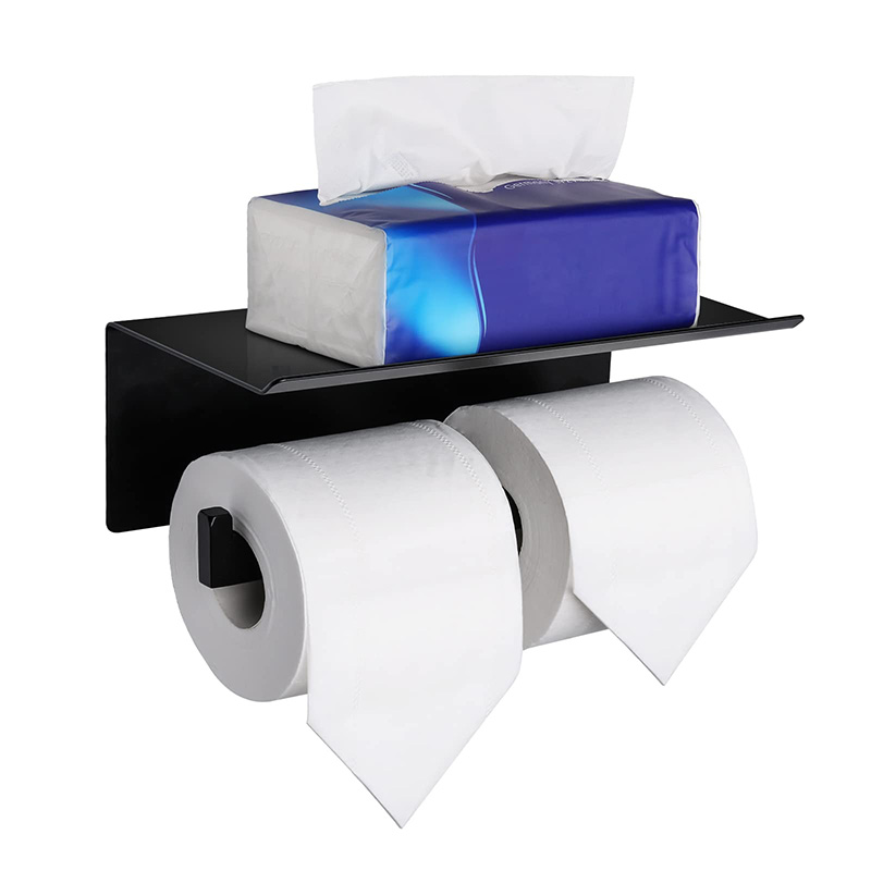 Double toilet paper holder, wall mounted paper towel roll