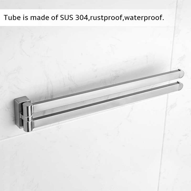 Brushed Nickel Swivel Towel Bar