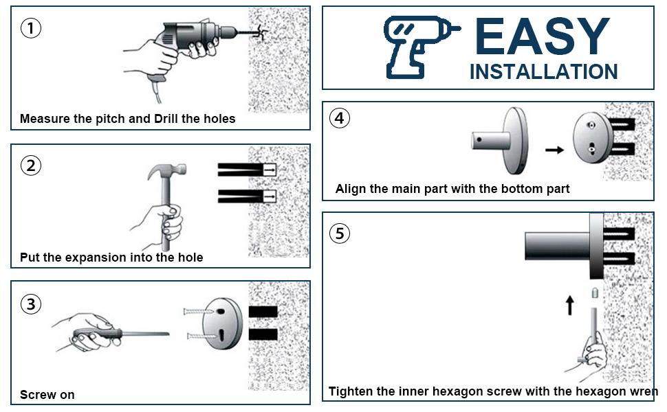 Wall mounted towel bar