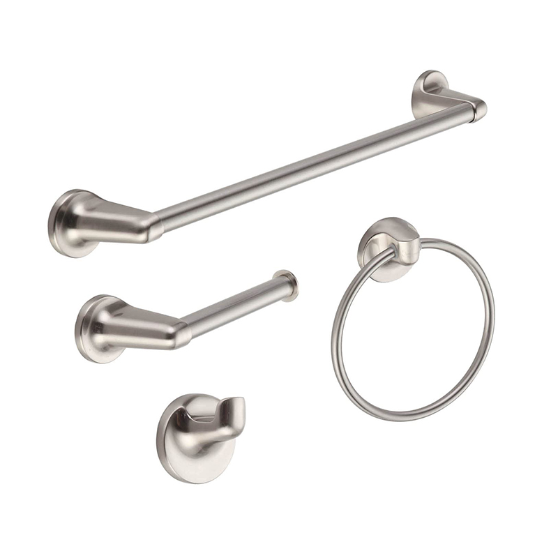 Brushed nickel bathroom hardware suit