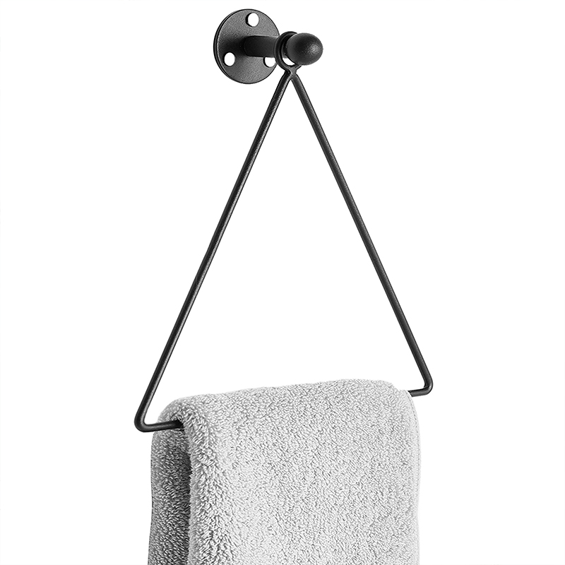 Triangular black towel ring