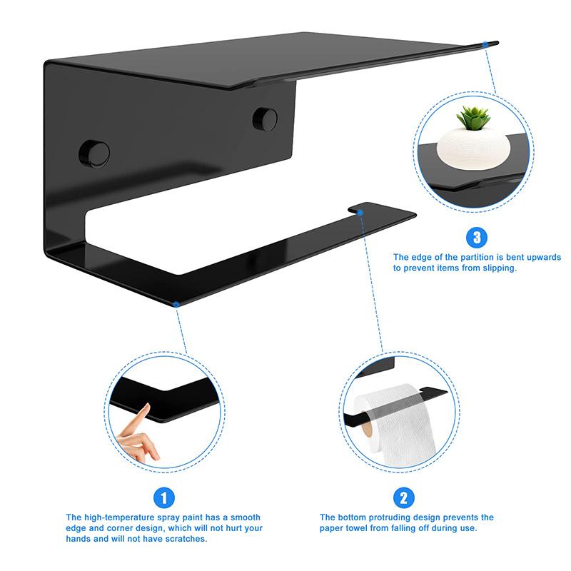 Stainless steel roll paper holder with storage function