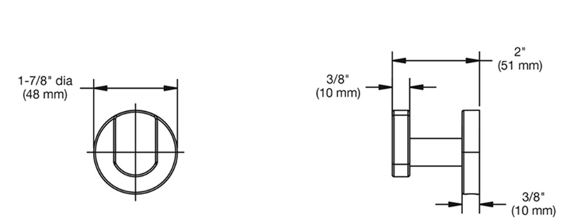 Wall-mounted double robe hook