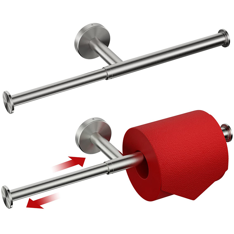 Expandable bathroom double paper roll holder