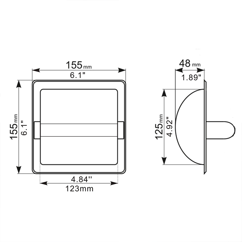 Recessed Matte Black Stainless Steel Toilet Paper Holder