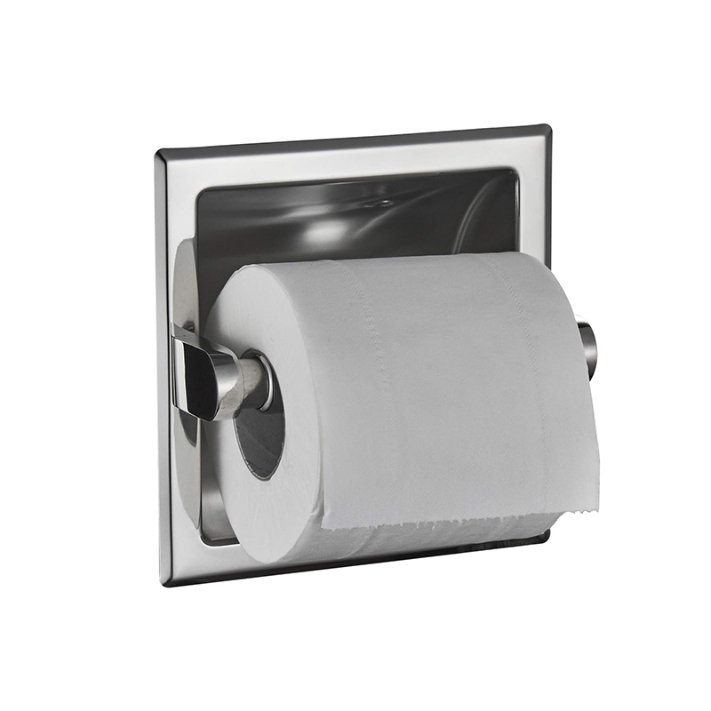 Recessed Matte Black Stainless Steel Toilet Paper Holder