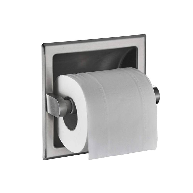 Recessed Matte Black Stainless Steel Toilet Paper Holder