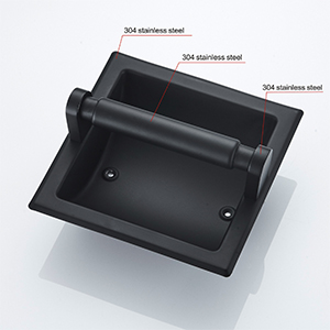 Matte Black Stainless Steel Toilet Paper Holder