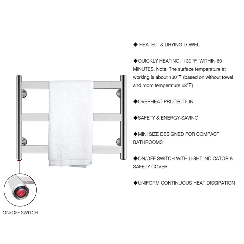 Towel heater 3 flat bar towel dryer