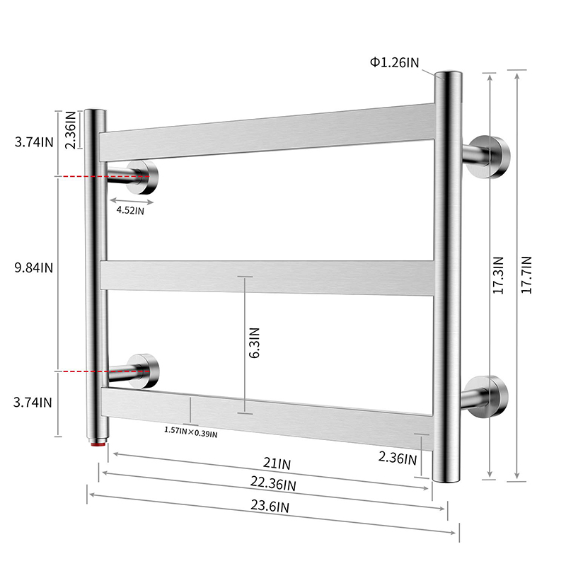 Towel heater 3 flat bar towel dryer