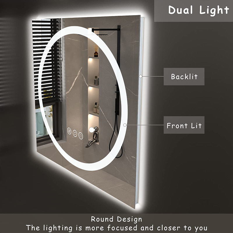 32x32 LED illuminated bathroom mirror