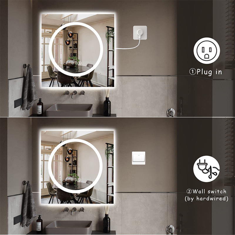 32x32 LED illuminated bathroom mirror