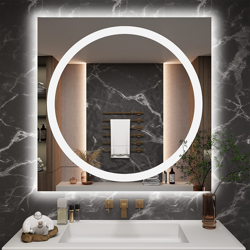 32x32 LED illuminated bathroom mirror