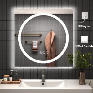 Illuminated bathroom mirror