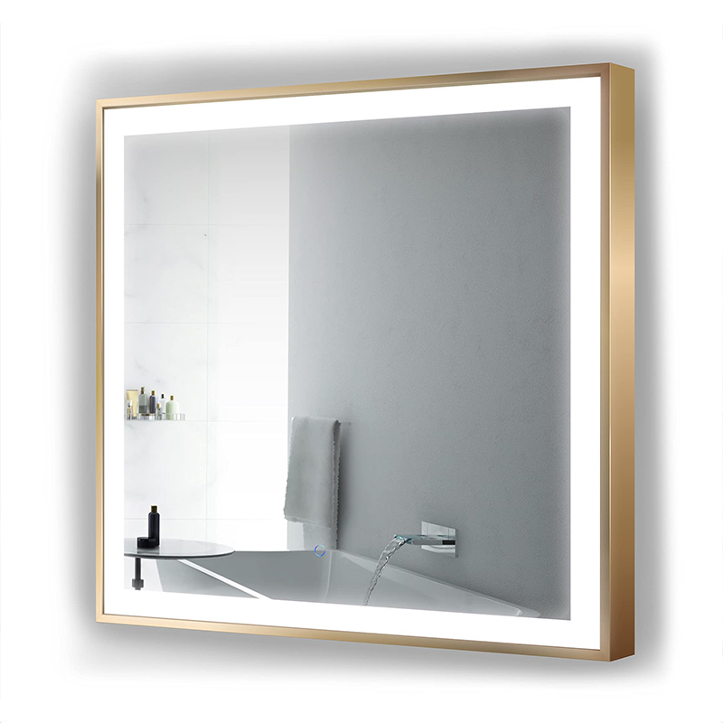 LED Bathroom Mirror Gold Framed mirror Wall mounted