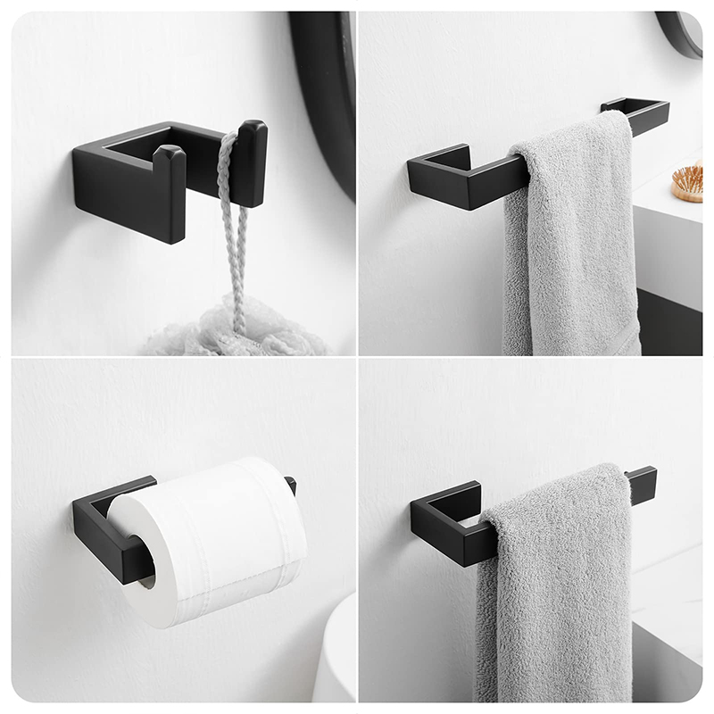 Four-piece bathroom accessory set