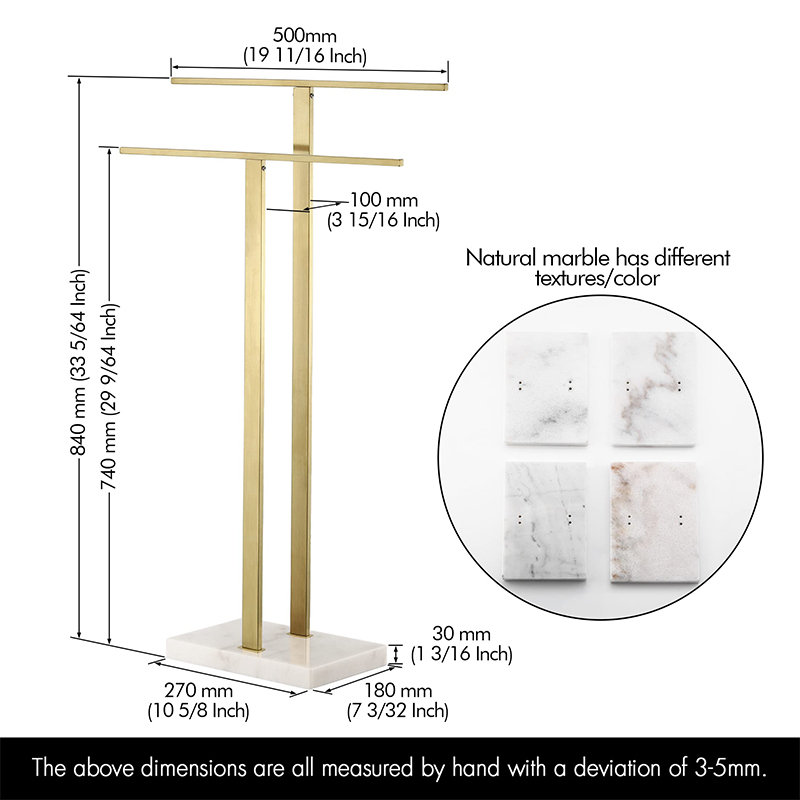 Marble Base Standing Towel Rack