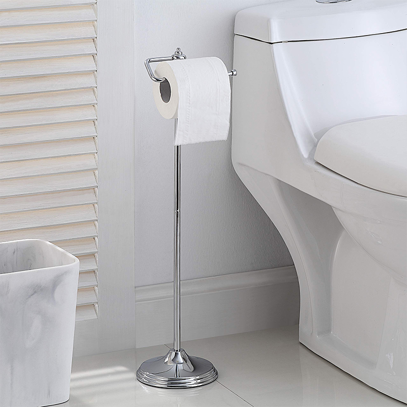 Bathroom freestanding toilet paper roll holder