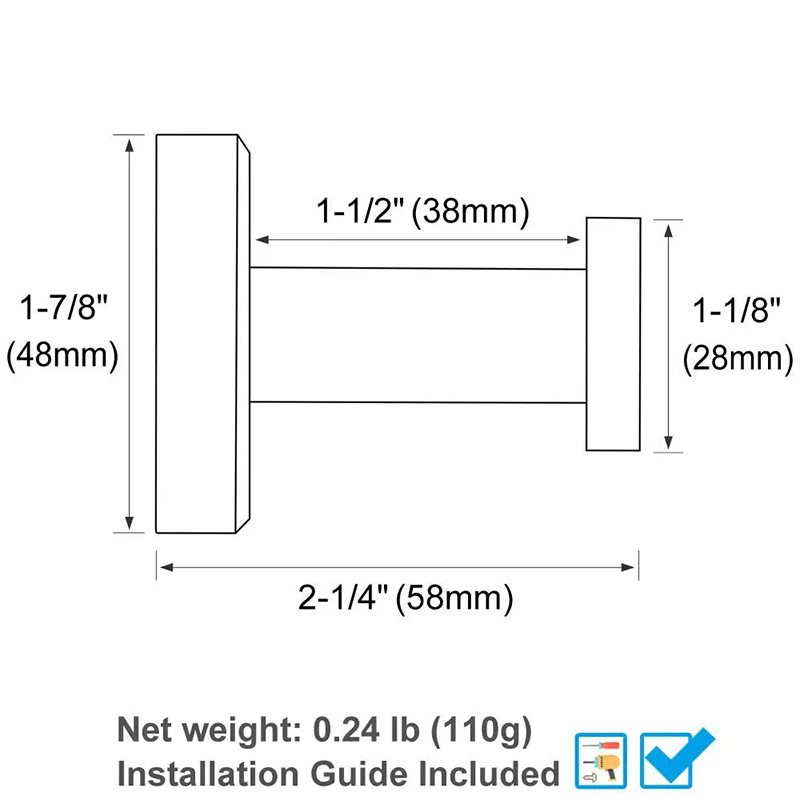 Stainless steel bathroom hooks