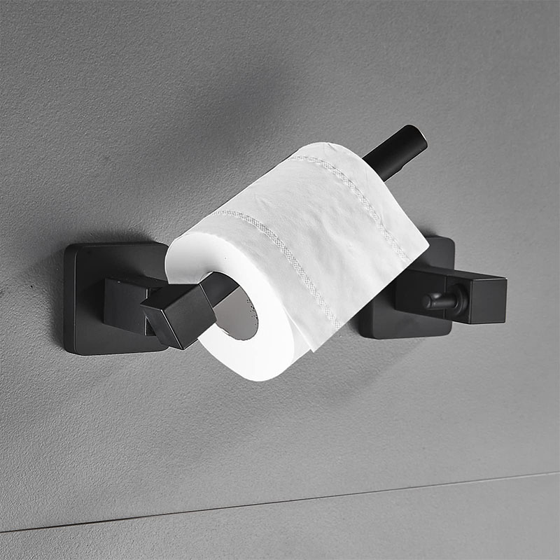 Black Matte Bathroom Hardware Set Wall Mounted