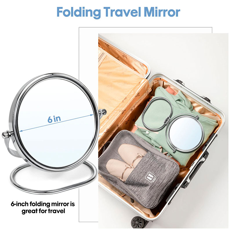 Round desktop magnifying makeup mirror