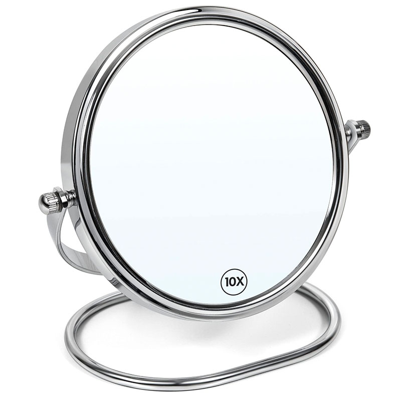 Round desktop magnifying makeup mirror