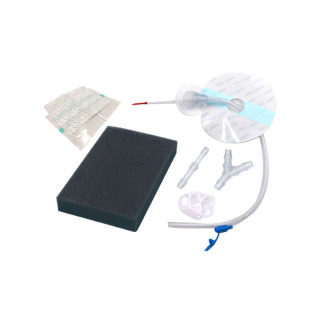 Unterdruck-Wundtherapie-Verbandset aus schwarzem Schaumstoff