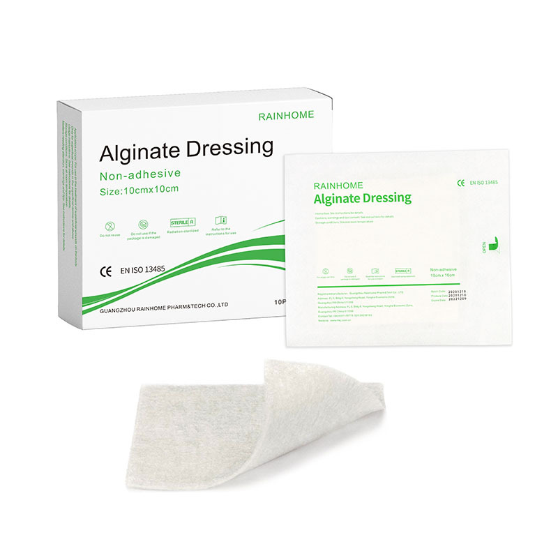 Apósito adhesivo para heridas de alginato de plata