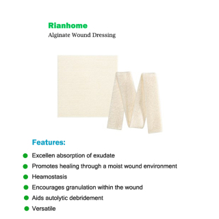 Apósito adhesivo para heridas de alginato de plata