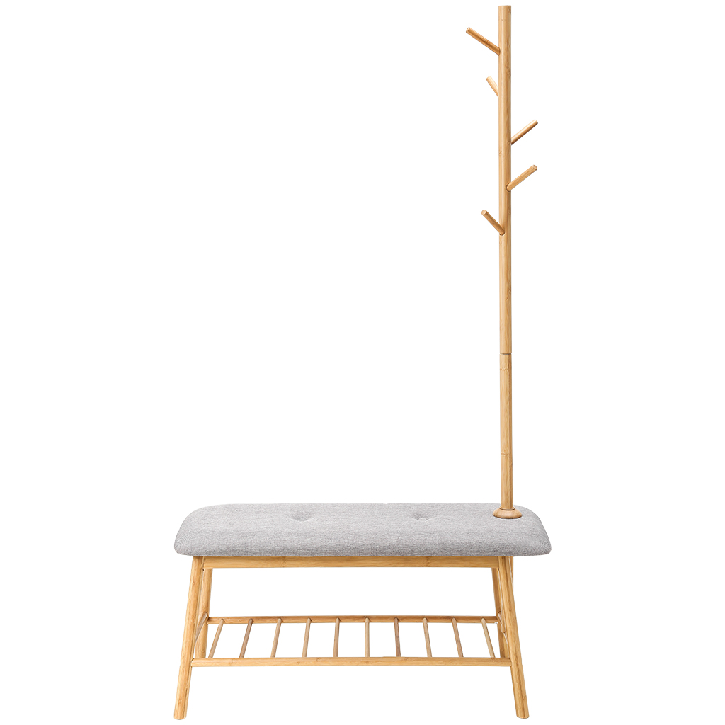 Supply Bamboo Coat Rack Shoe Bench for Entryway 3in1 Wholesale
