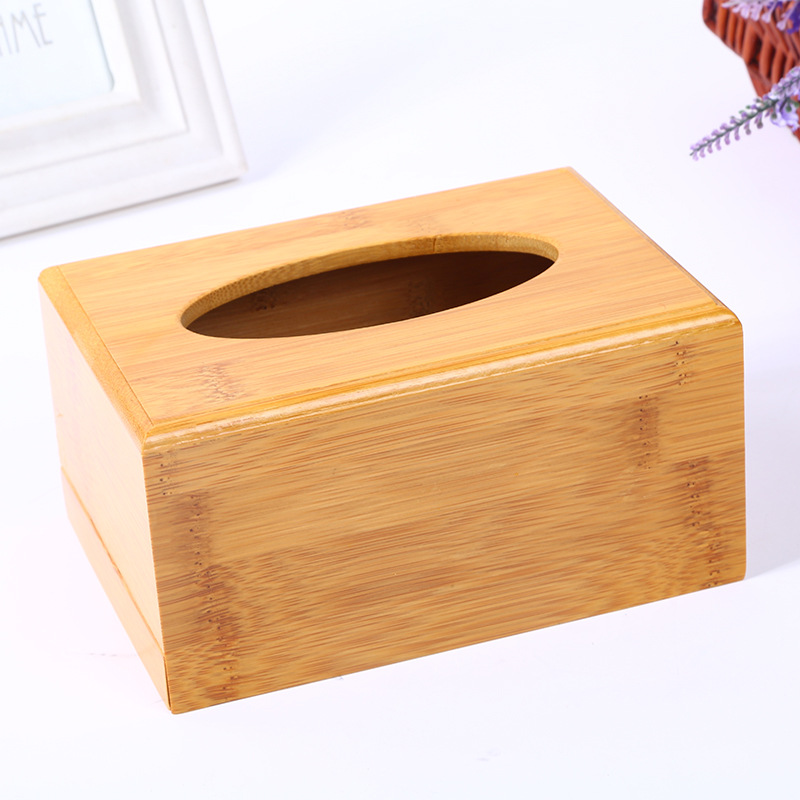 Eco-friendly Bamboo Tissue Storage Box