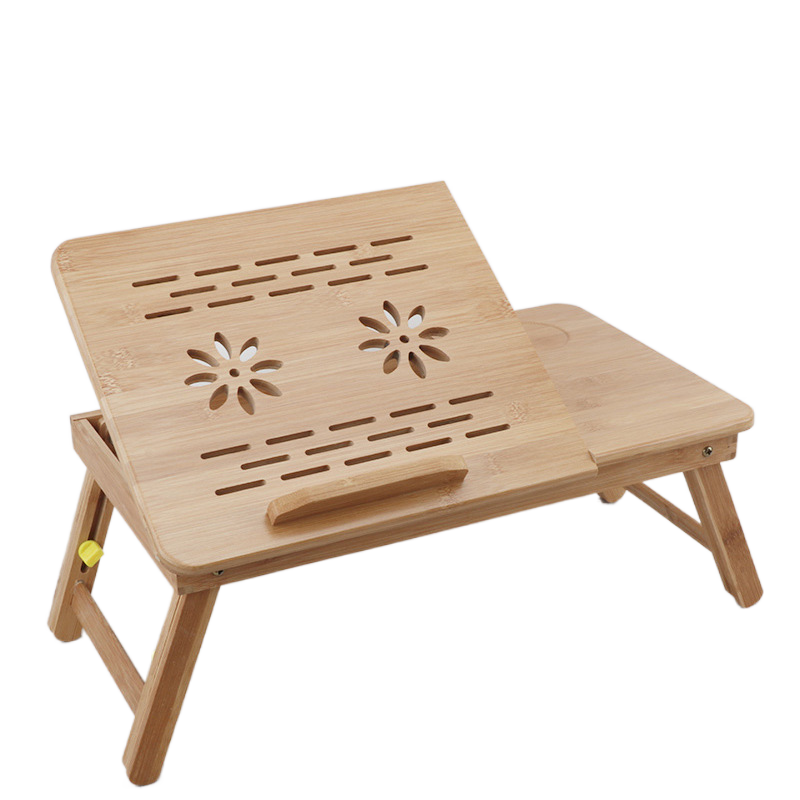 Bamboo Laptop Bed Desk Table Tray with USB Cooling