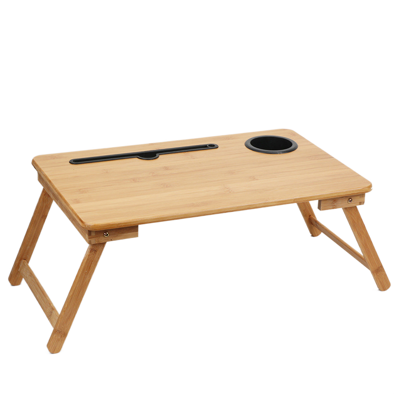 Supply Bamboo Laptop Table with Cup Holder and Phone Holder Wholesale