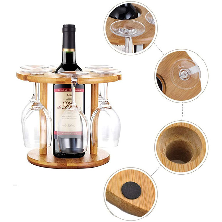 Supply Bamboo Wine Glass Drying Rack and Bottle Holder Wholesale