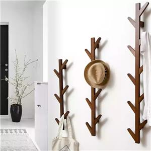 Bamboo Creative Tree Branch Design Coat Rack Wall Mounted Hat Hanger