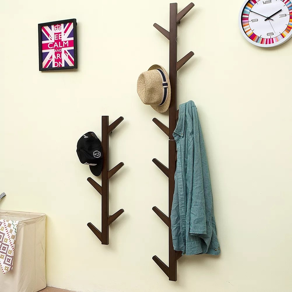 Supply Bamboo Creative Tree Branch Design Coat Rack Wall Mounted Hat ...