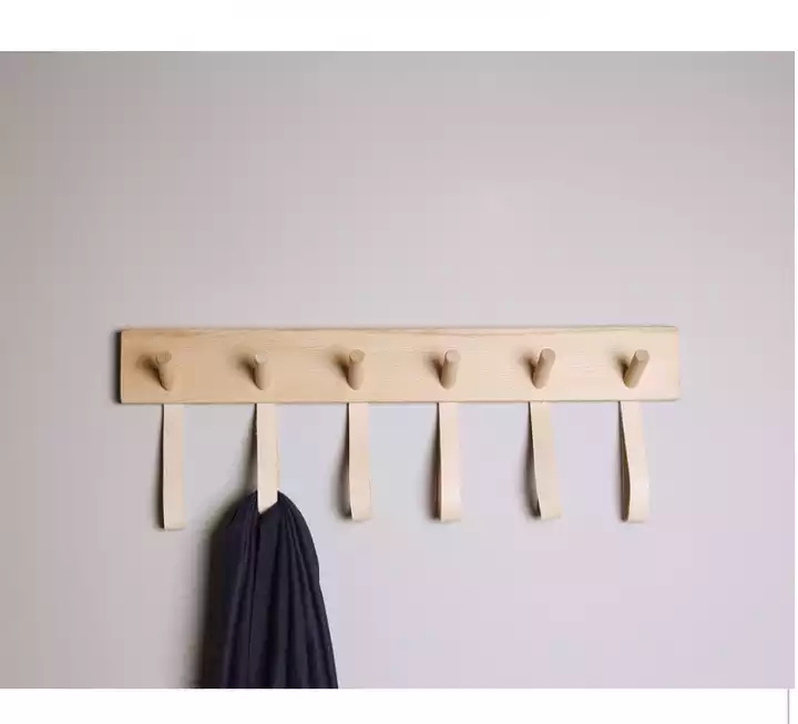 Supply Multi- Functional Solid Wood Coat Rack with Leather Hanging ...