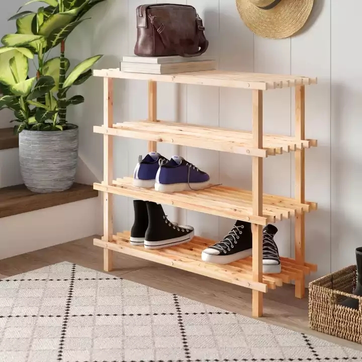 Supply Solid wood Closet 4Tier Shoe Storage Rack Wholesale Factory