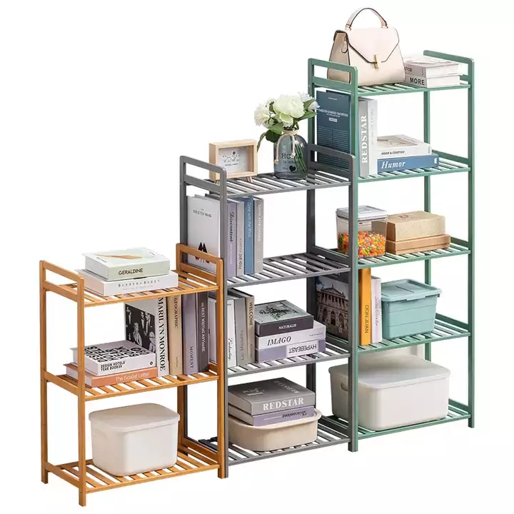 Supply Multifunctional Shelving Unit Small 3Tier Bamboo Freestanding