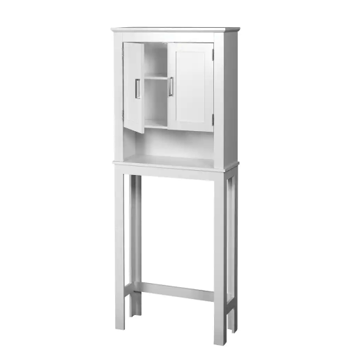 Supply Bathroom Wood Toilet Roll Storage With Open Shelf and Two Doors