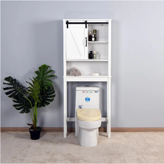 Supply Bathroom Wood Above Toilet Rack With Sliding Door Wholesale ...