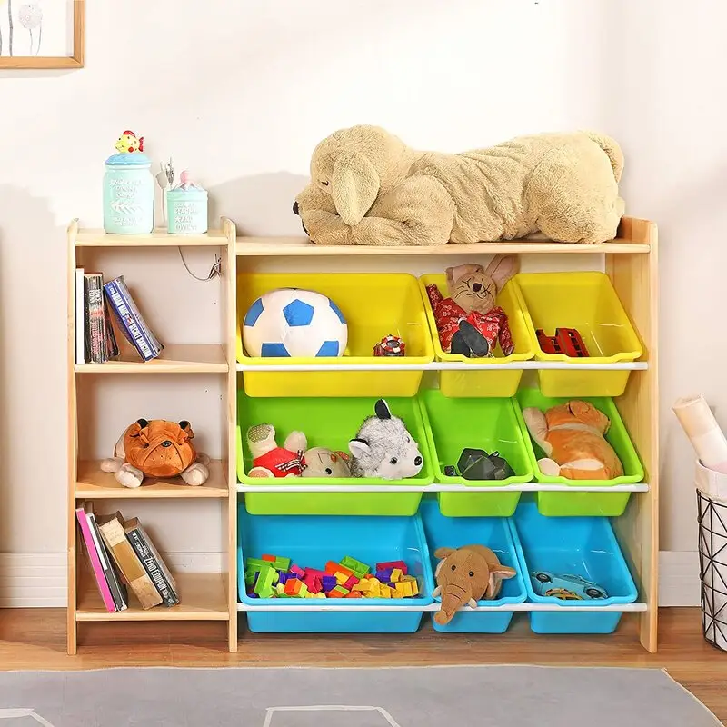 Mobili per la scuola materna Portaoggetti per giocattoli in legno per bambini
