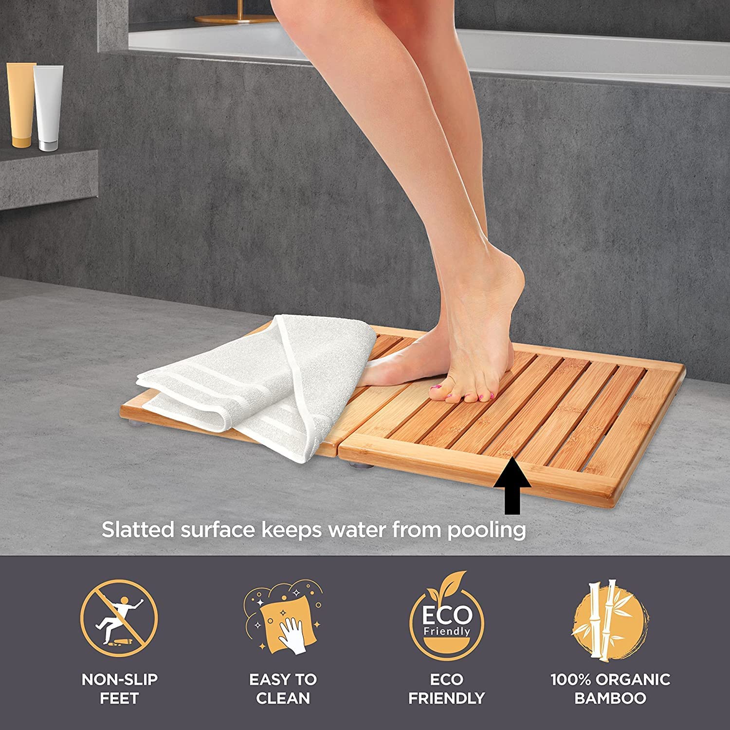 Supply Foldable Bamboo Shower Floor Mat Wholesale Factory Fuzhou