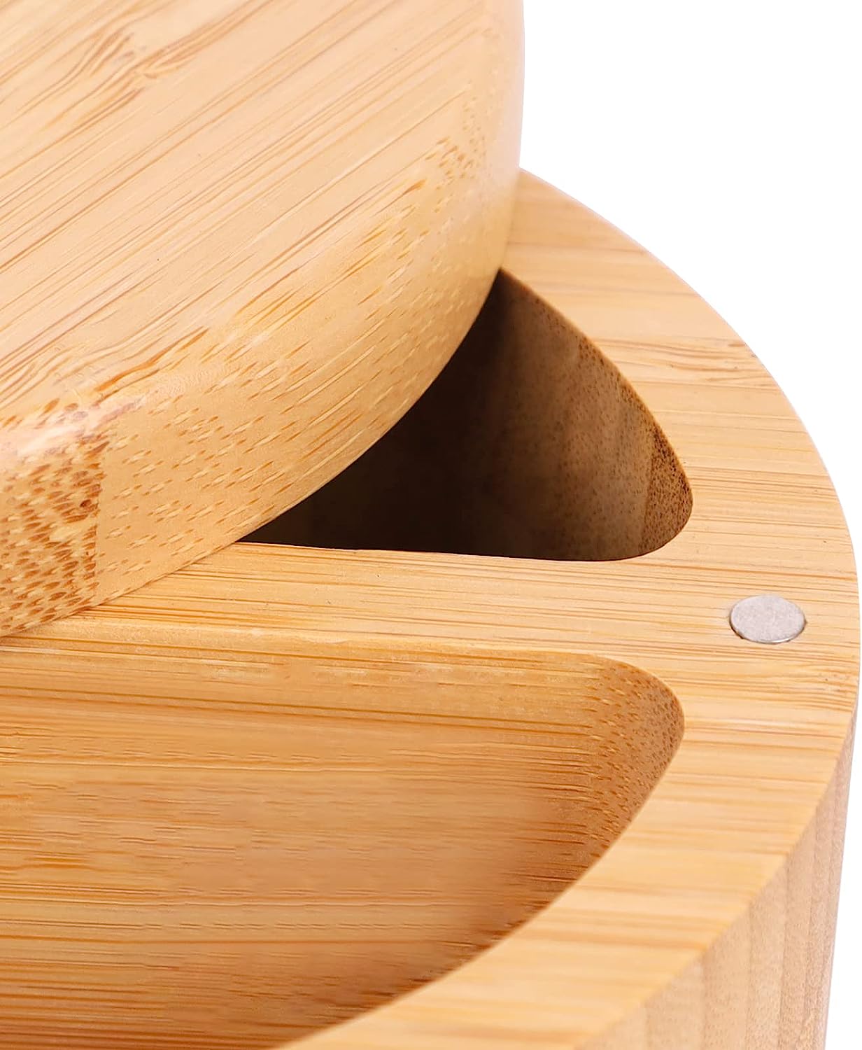 Supply Bamboo Divided Salt Cellar With Swivel Lid and Spoon Wholesale