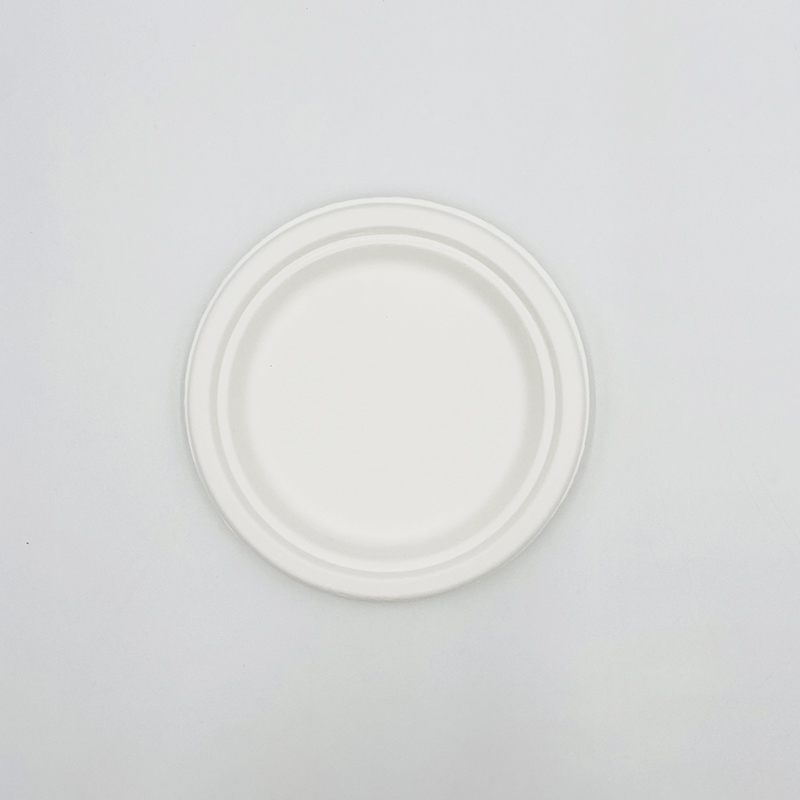 White Plate Sugarcane Fiber Plates